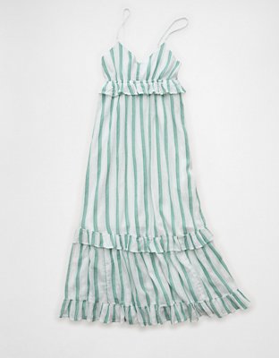 AE V-Neck Ruffle Midi Dress | American Eagle