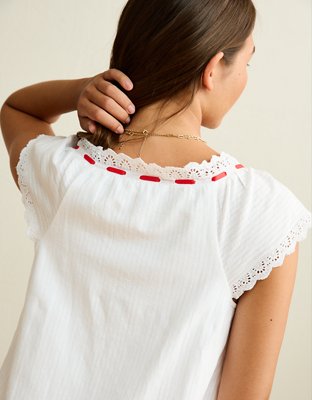 AE V-Neck Ruffled Button-Up Mini Dress