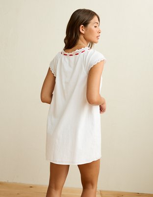 AE V-Neck Ruffled Button-Up Mini Dress