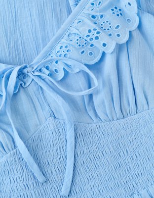 AE Flutter Sleeve Tie-Front Midi Dress