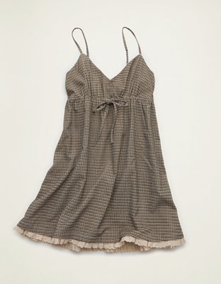 AE Corduroy V-Neck Babydoll Mini Dress