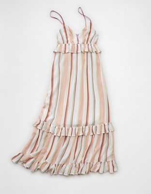 AE V-Neck Ruffle Midi Dress | American Eagle
