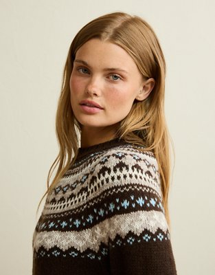 Женское платье American Eagle AE Fair Isle Sweater Mini, цвет: Разноцветный — фото 6