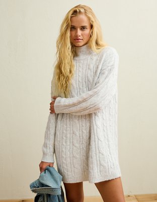 AE Cable Knit Sweater Mini Dress