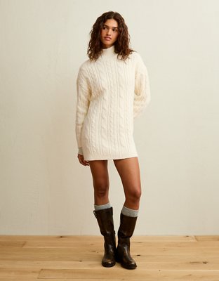AE Cable Knit Sweater Mini Dress