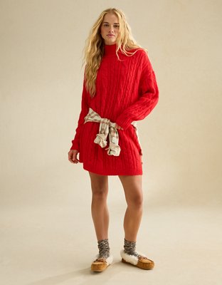 AE Cable Knit Sweater Mini Dress