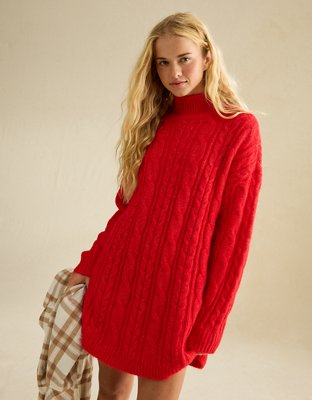 AE Cable Knit Sweater Mini Dress