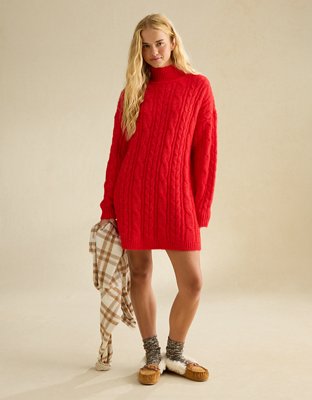 AE Cable Knit Sweater Mini Dress