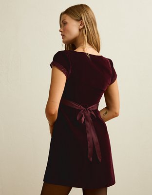 AE Cap Sleeve Velvet Mini Dress