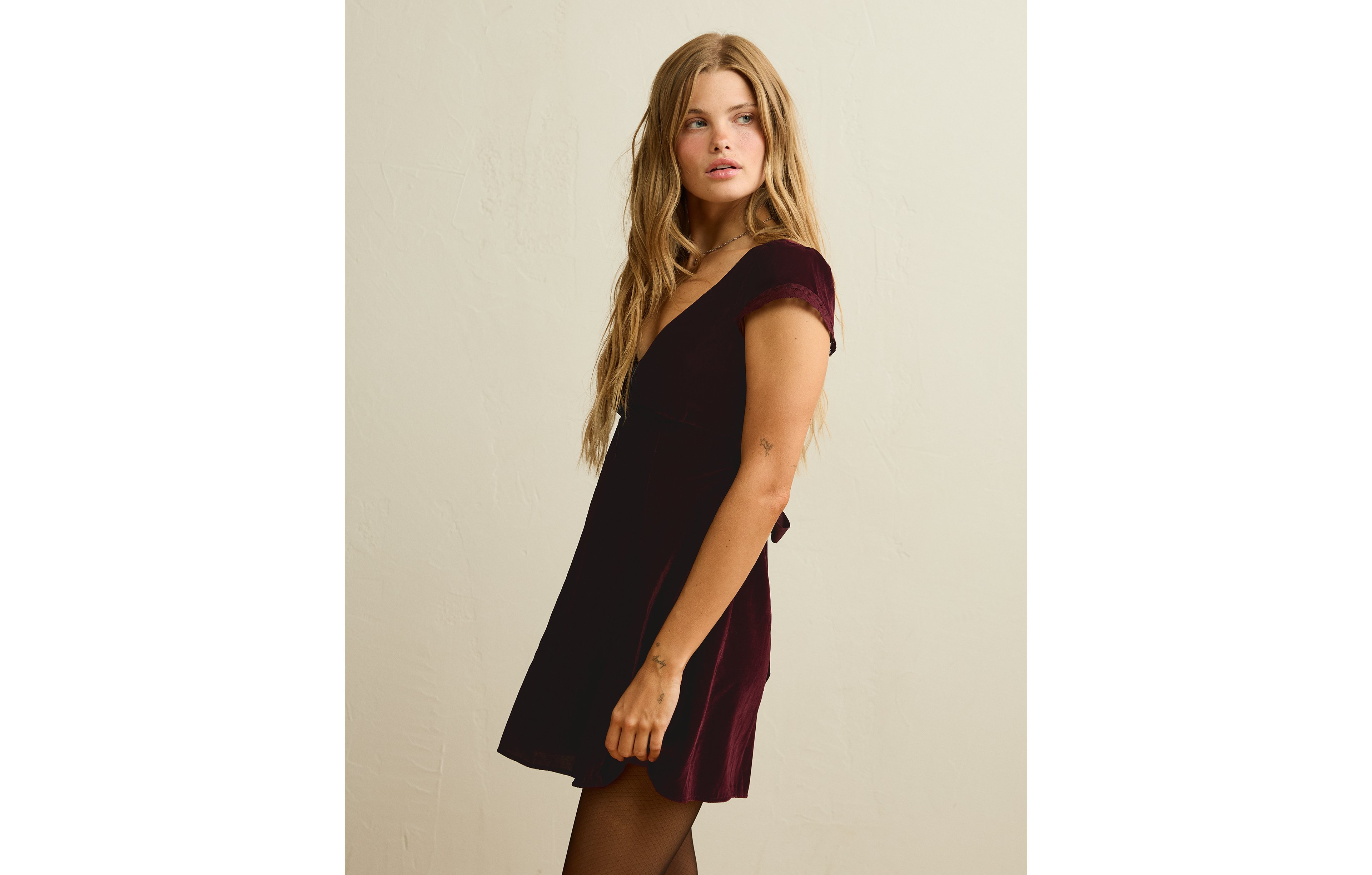 AE Cap Sleeve Velvet Mini Dress