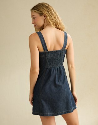 AE Square Neck Denim Mini Dress