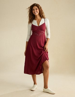 AE V-Neck Slip Midi Dress