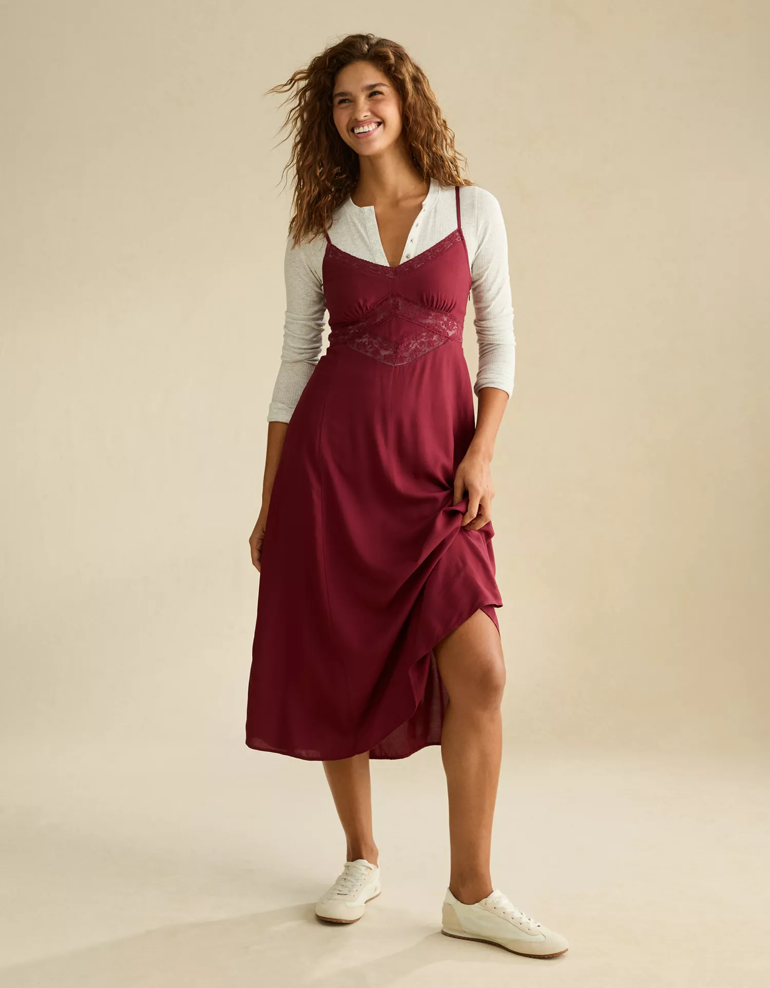 AE V-Neck Slip Midi Dress - thumbnail 7