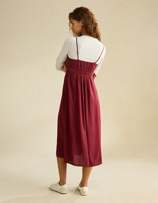 AE V-Neck Slip Midi Dress