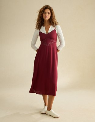 AE V-Neck Slip Midi Dress