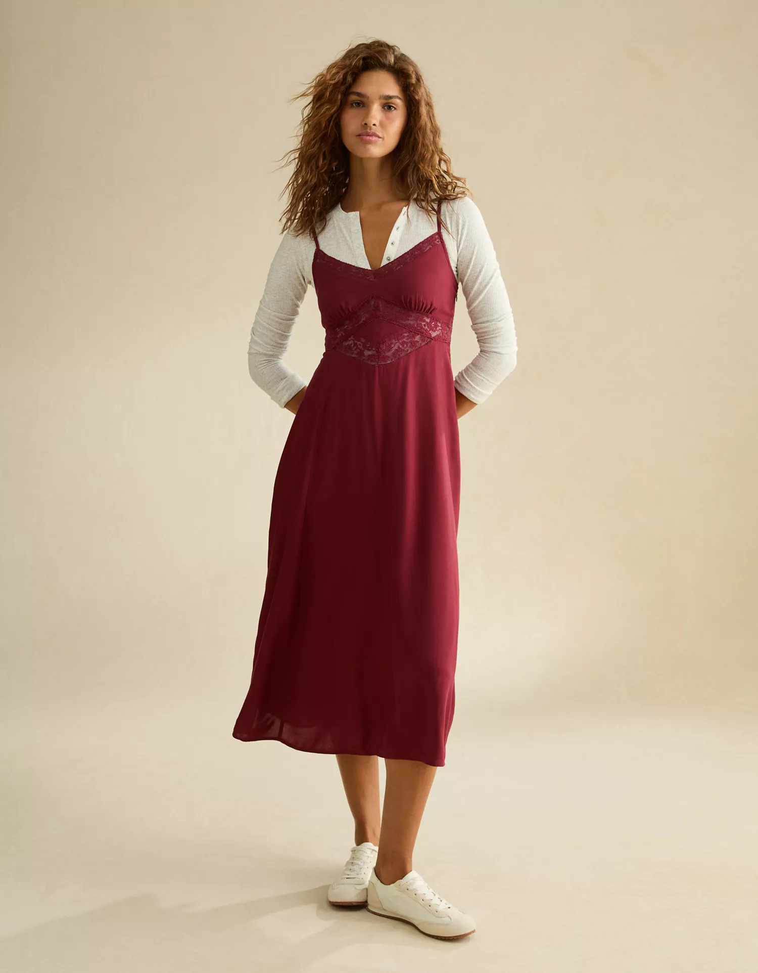AE V-Neck Slip Midi Dress - thumbnail 2