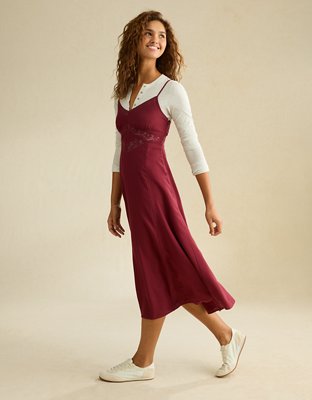 AE V-Neck Slip Midi Dress