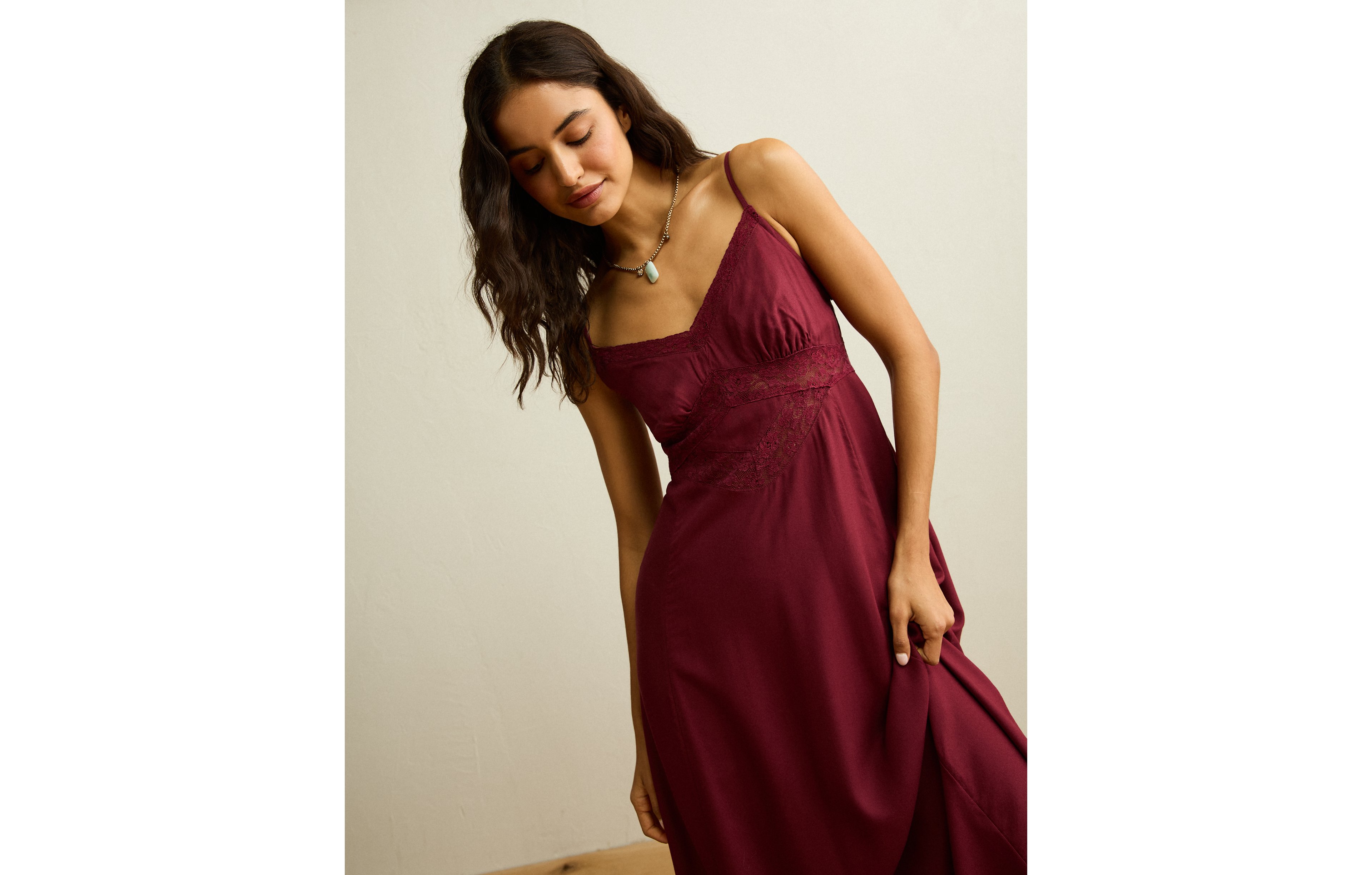 AE V-Neck Slip Midi Dress