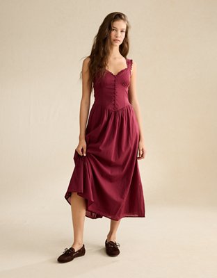 ae maxi dress Sweetheart Tiered Full Length Sleeve Style AE Sweetheart Corset Midi Dress