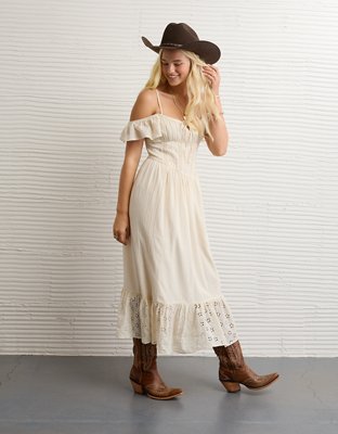 AE x Stagecoach Off-The-Shoulder Midi Dress