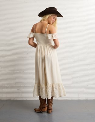 aeo off the shoulder maxi dress AE x Stagecoach Off-The-Shoulder Midi Dress