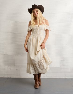 AE x Stagecoach Off-The-Shoulder Midi Dress