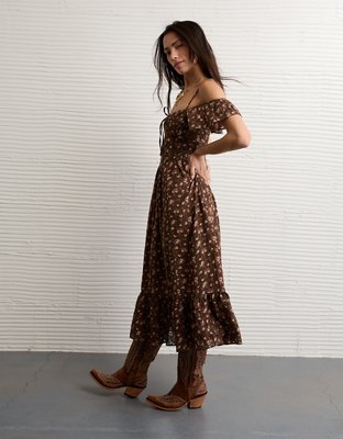 AE x Stagecoach Off-The-Shoulder Midi Dress
