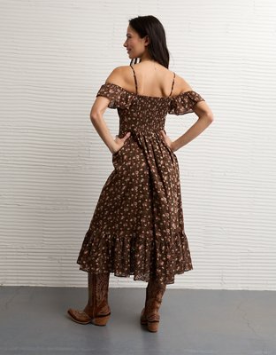 off the shoulder midi dress Eliya Off Shoulder Midi Dress- Orange Medium US 6/8 UK10/12 / Orange