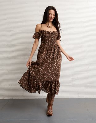 AE x Stagecoach Off-The-Shoulder Midi Dress