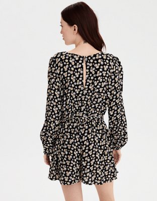 American Eagle AE Printed Long Sleeve Surplice Romper — фото 2
