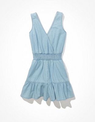 AE Denim Ruffle Romper