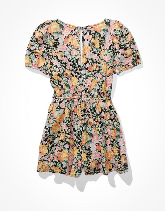 AE Floral Wrap-Front Romper