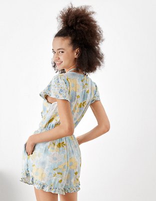 American Eagle AE Floral Cut-Out Tie-Front Romper — фото 2