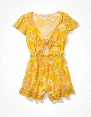 AE Romper floral con lazo en el frente