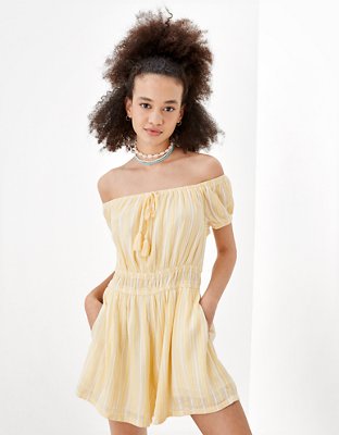 Женские комбинезоны American Eagle AE Striped Puff Sleeve Romper — фото 4