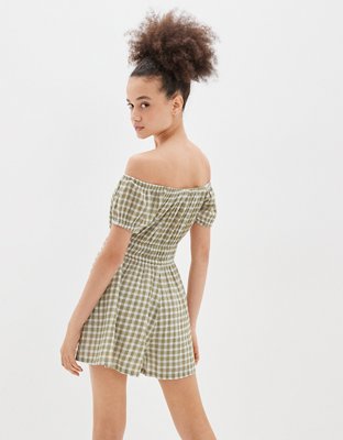 American Eagle AE Plaid Puff Sleeve Romper — фото 2