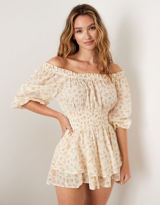 AE Ruffle Scoop Neck Romper