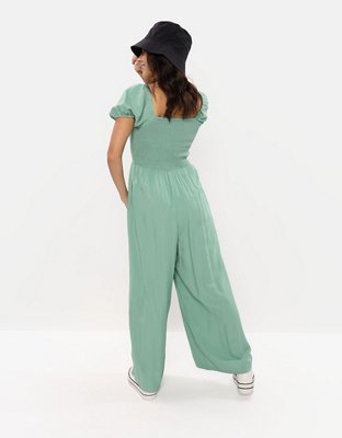 AE Smocked Puff Sleeve Jumpsuit
