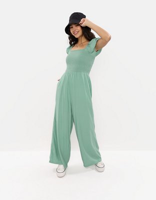AE Smocked Puff Sleeve Jumpsuit