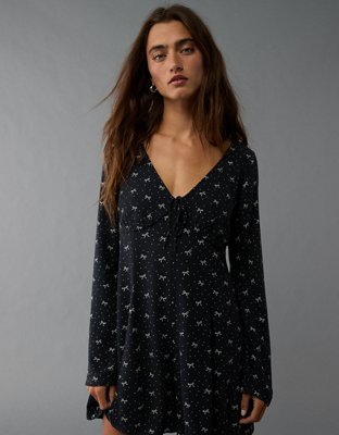 American Eagle AE Long-Sleeve V-Neck Romper — фото 5