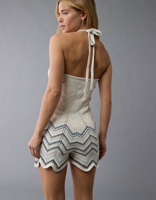 AE Crochet Halter Romper