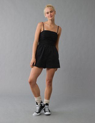 AE Strapless Ruched Bodice Romper