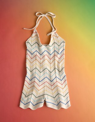 AE Pride Halter Crochet Romper
