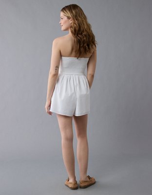 AE Strapless Ruched Bodice Romper