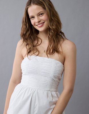 AE Strapless Ruched Bodice Romper