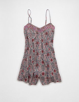 AE Button-Up Flowy Romper