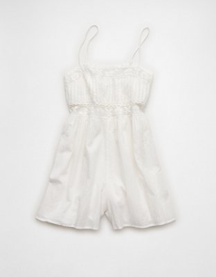 AE Lace Pintuck Romper | American Eagle
