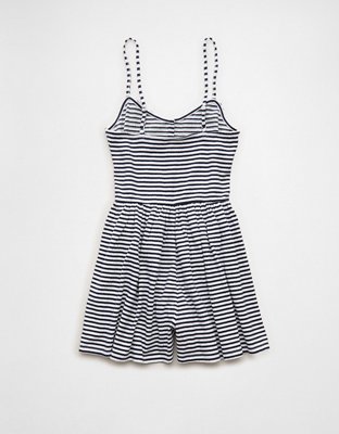 AE Button-Up Textured Knit Romper | American Eagle