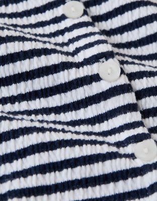 AE Button-Up Textured Knit Romper