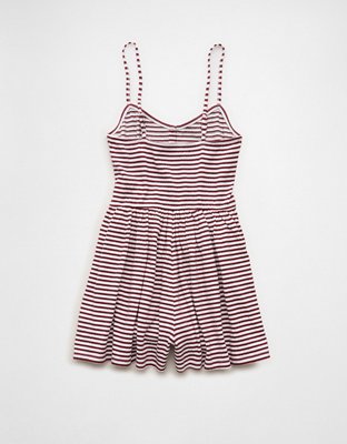 AE Button-Up Textured Knit Romper | American Eagle